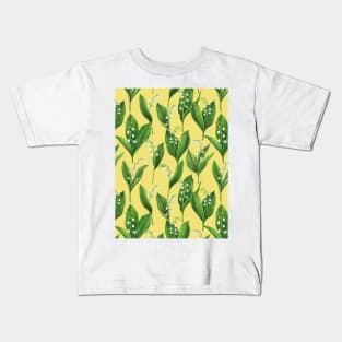 Lily of the valley on buttercup yellow Kids T-Shirt